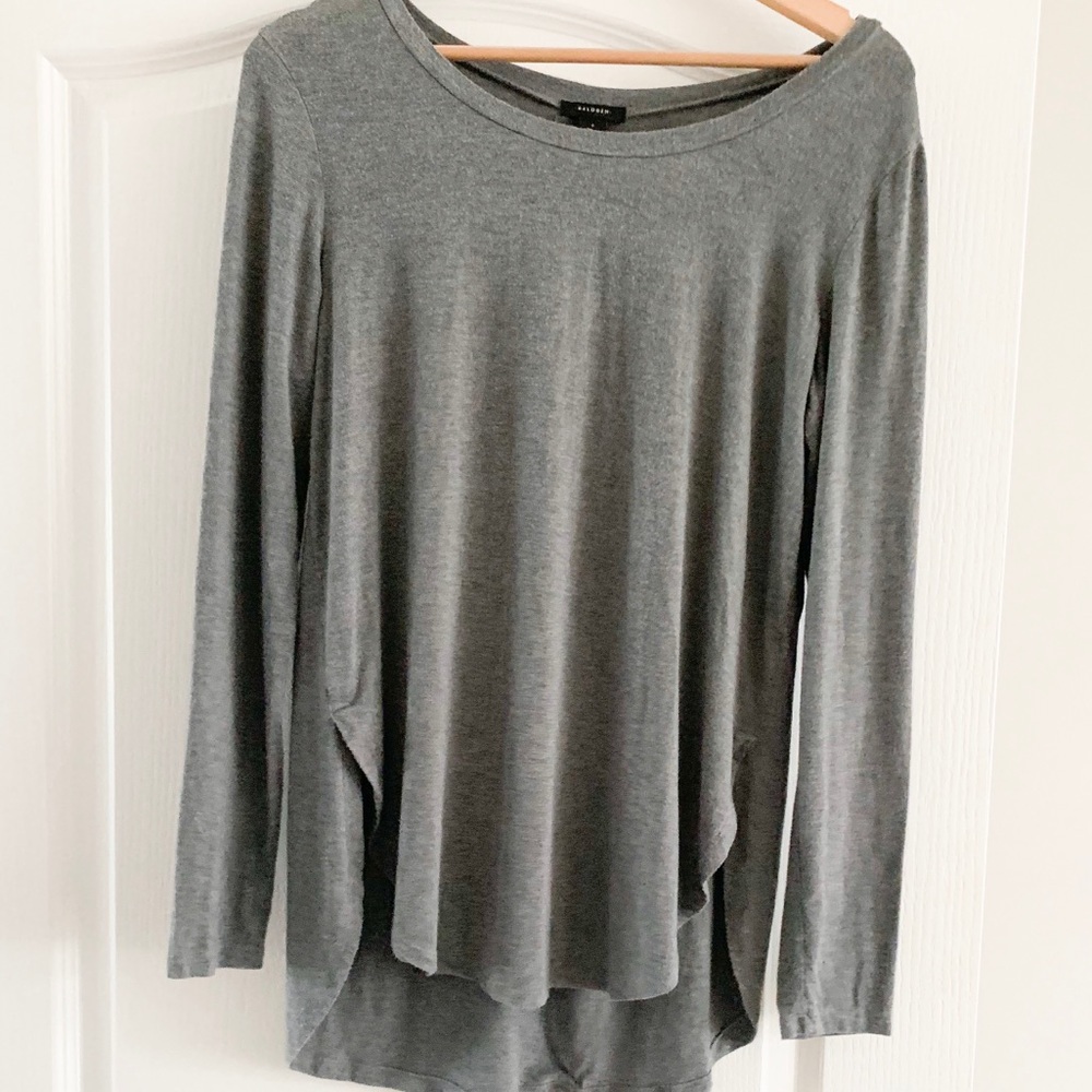Gray High/low Comfy Long Sleeve